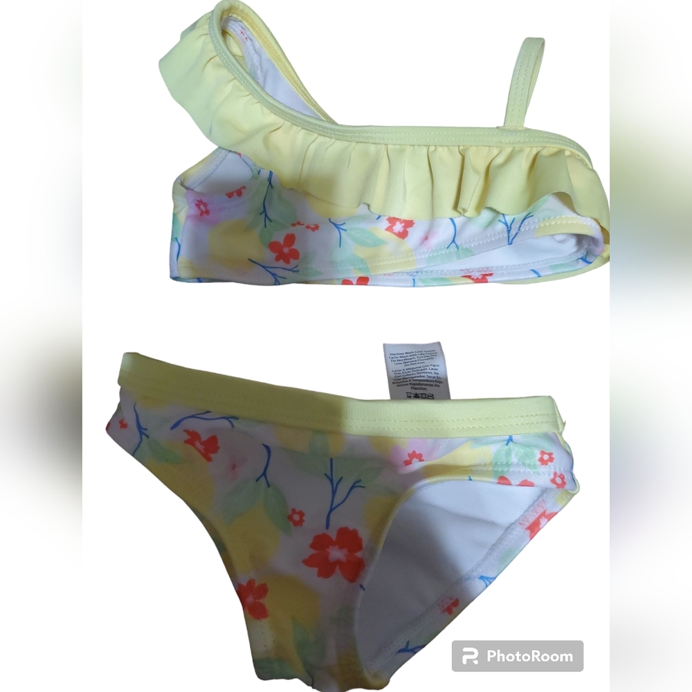 Wonder Nation 2 piece yellow Girls swimsuit 12-18 months